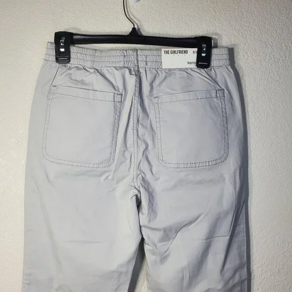 Kensie Womens Size 0/25 Girlfriend Style Joggers Light Gray Casual Pants - Picture 12 of 13